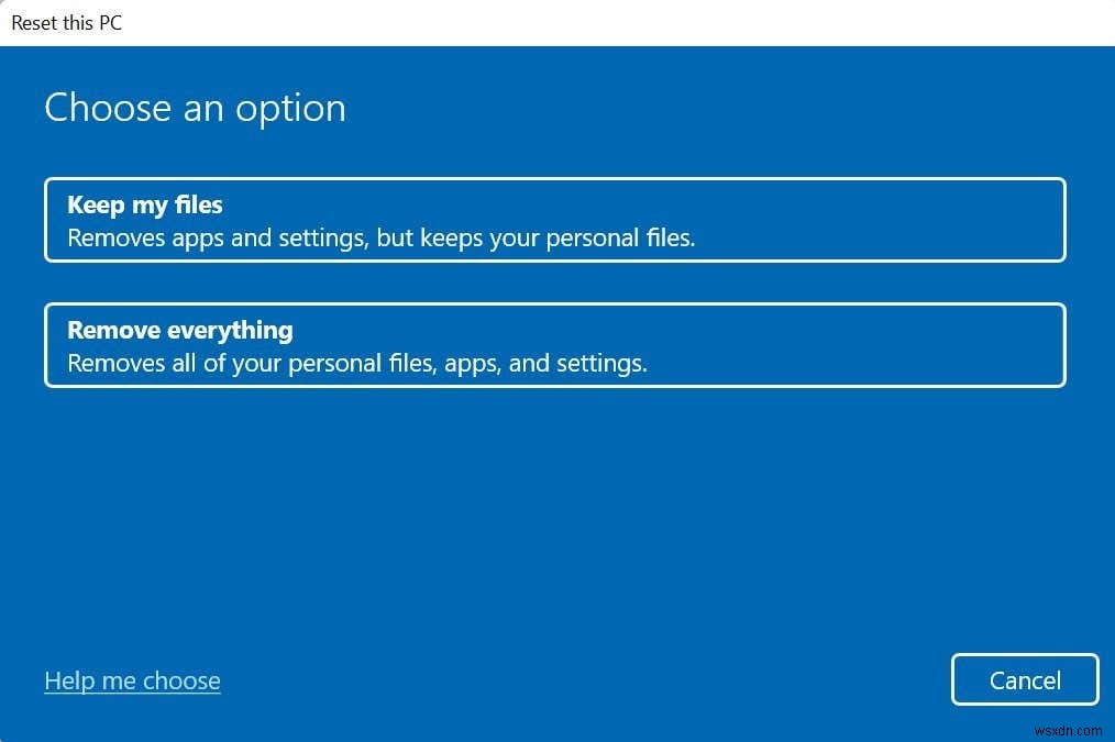 Windows11を工場出荷時にリセットする方法 