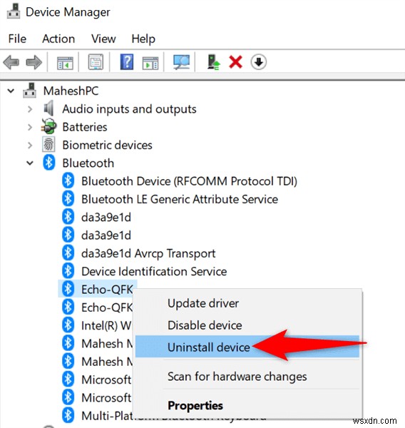 修正：Windows10でBluetoothデバイスを削除できない 