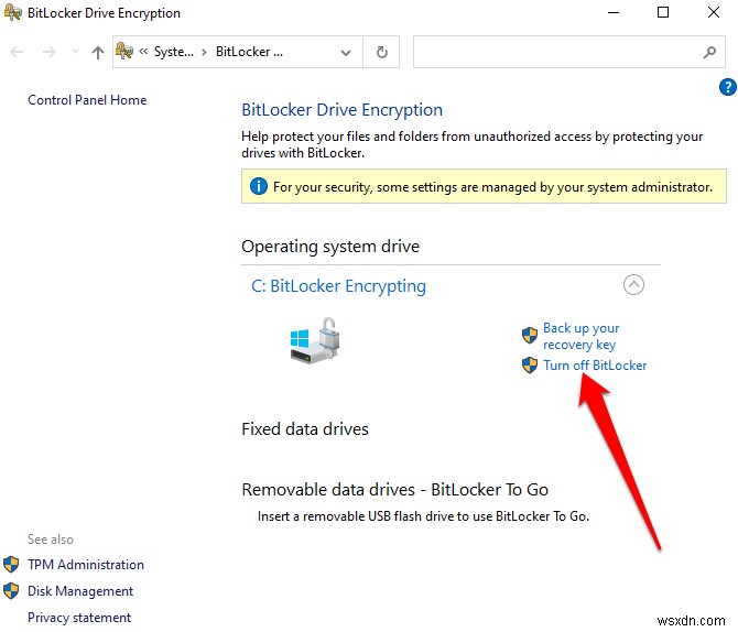 Windows10でBitlockerをオフまたは無効にする方法 