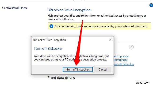 Windows10でBitlockerをオフまたは無効にする方法 