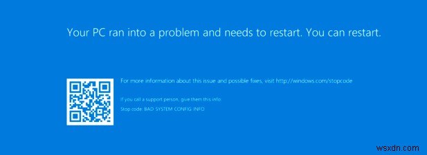 Windows10で不正なシステム構成情報のBSODエラーを修正する方法 