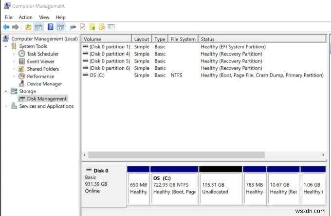 Windowsドライブの空き領域からパーティションを作成する方法 