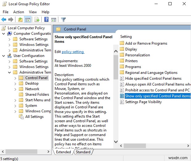 Windows10の設定とコントロールパネルへのアクセスをブロックする方法 