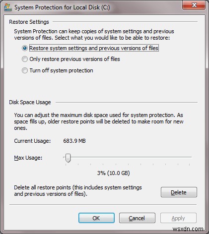 Windows7でシステムの復元を有効にする方法 