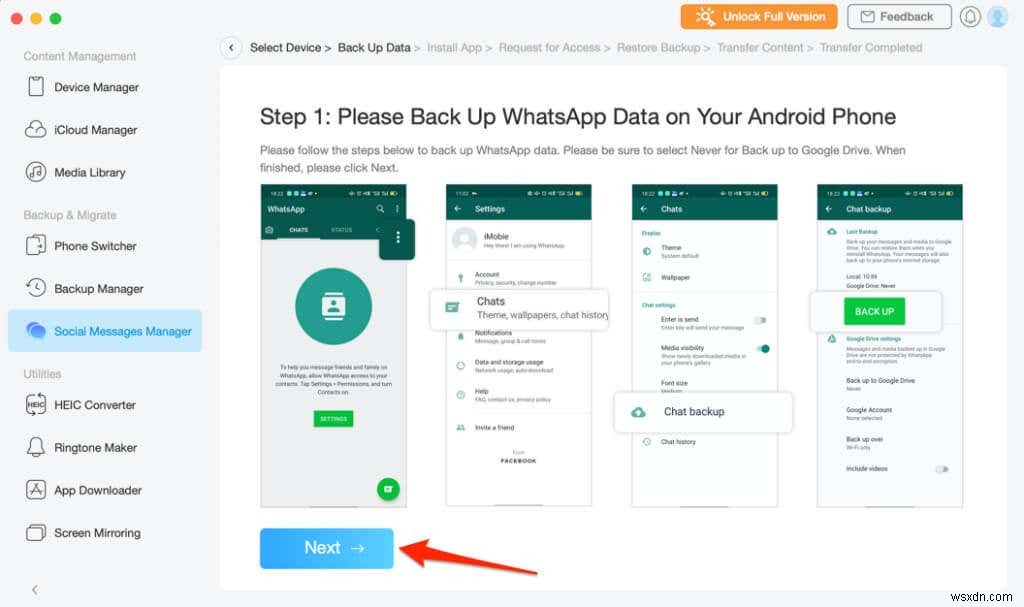 AndroidからiPhoneにWhatsAppデータを転送する方法 