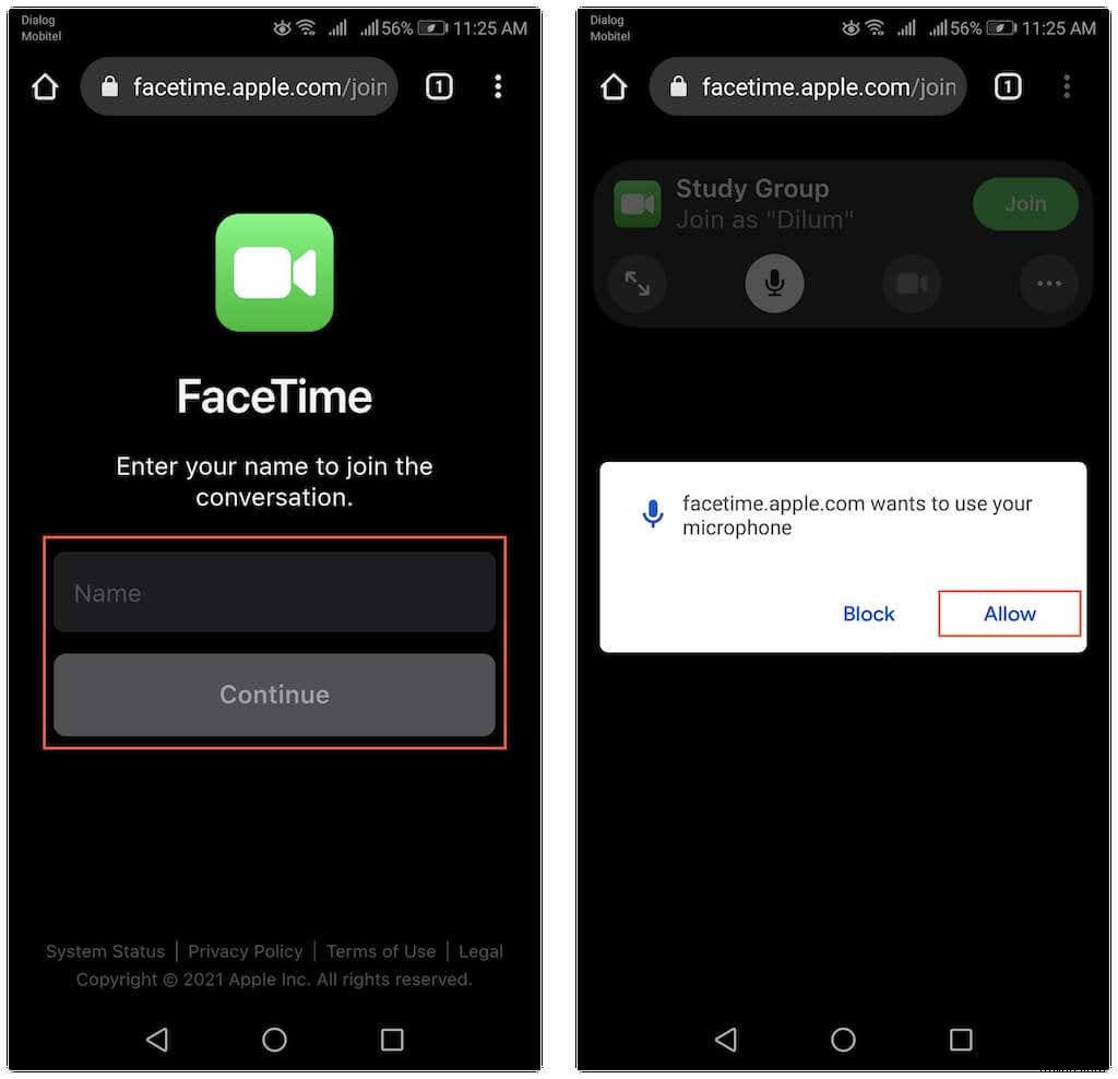 Android用のFacetimeを取得する方法 