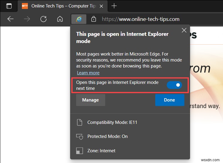 Windows10/11のEdgeでInternetExplorerモードを有効にする方法 