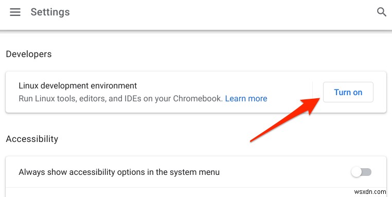 ChromebookでLinuxターミナルを開く方法 