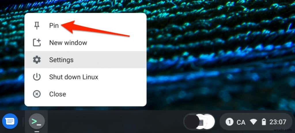 ChromebookでLinuxターミナルを開く方法 