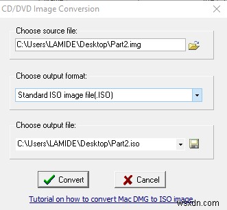 IMGファイルをISOに変換する方法 