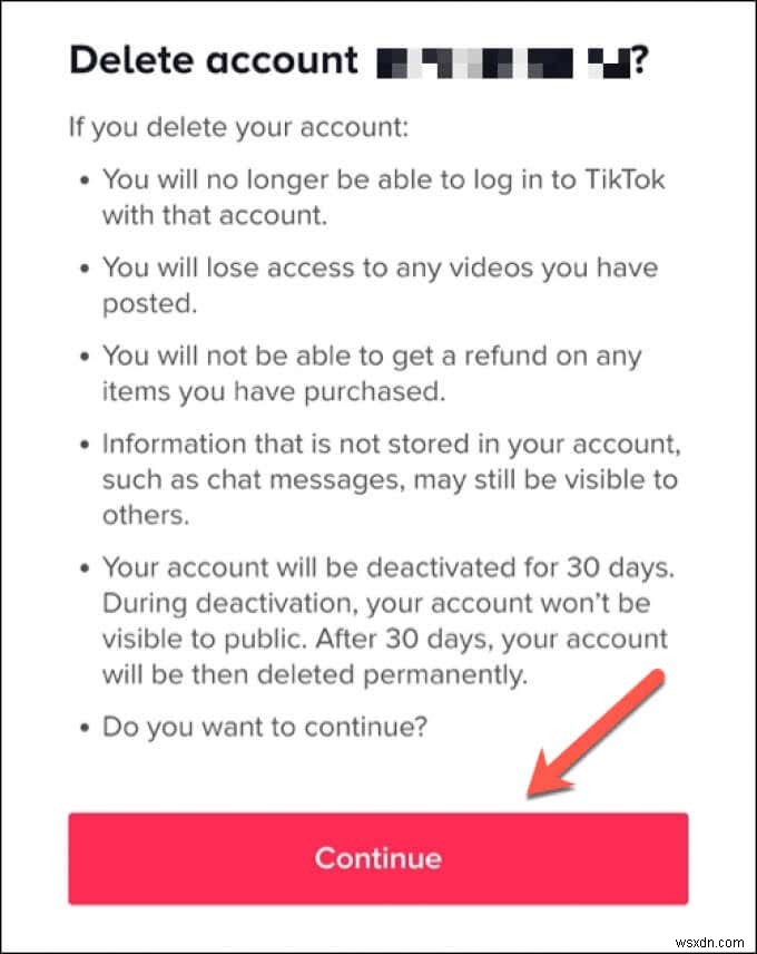 TikTokアカウントを削除する方法 