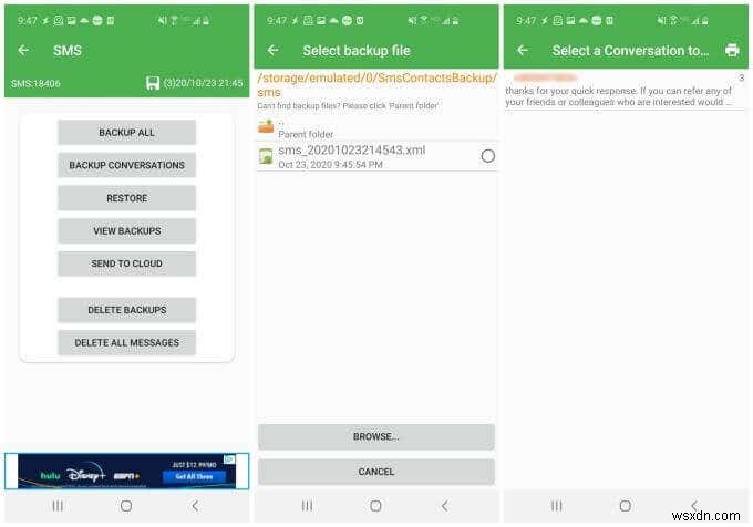 Androidからテキストメッセージを印刷する方法 