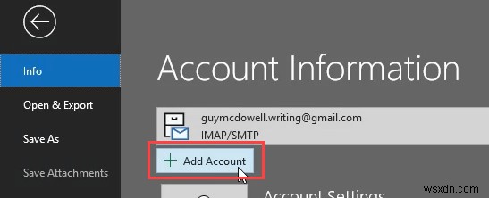 OutlookでGmailIMAP設定を設定する方法 