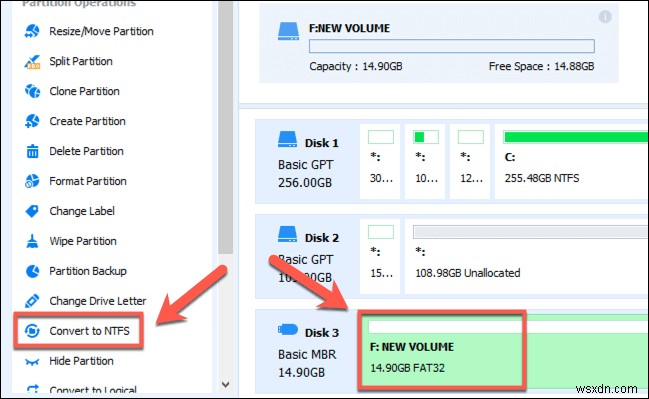 WindowsドライブをFAT32からNTFSに変換する方法 