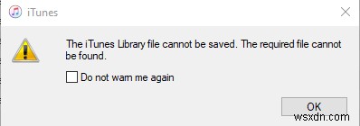 Windows10で「iTunesライブラリファイルを保存できない」を修正する方法 