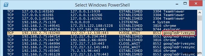 Netstatを使用して、WindowsのリスニングポートとPIDを確認します 