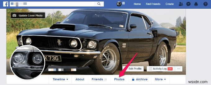 Facebookの別のアルバムに写真を移動する 