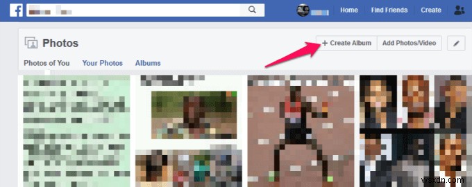 Facebookの別のアルバムに写真を移動する 