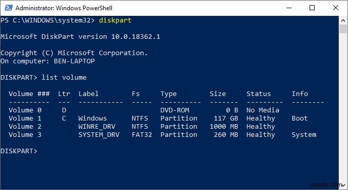 WindowsでDiskPartユーティリティを使用する方法 