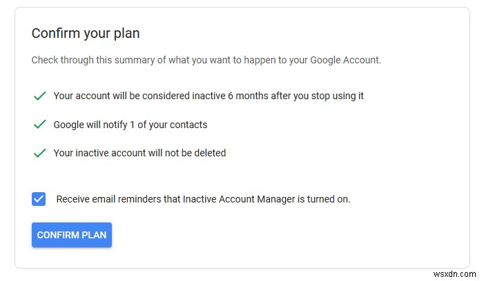Google InactiveAccountManagerをアクティブ化する方法 