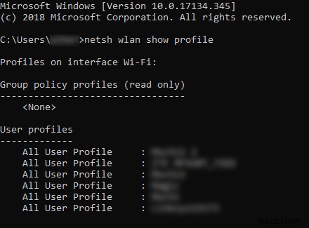 CMDを使用してWindows10でWiFiパスワードを検索する 