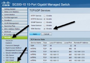 CiscoSG300スイッチのSSHアクセスを有効にする方法 