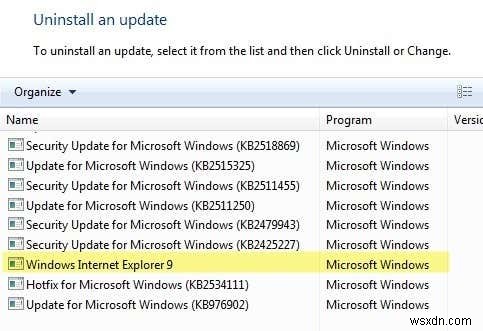 Windows7でIEをアンインストールして再インストールする 