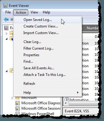 Windowsでのイベントログのエクスポート、クリア、およびサイズの拡大 