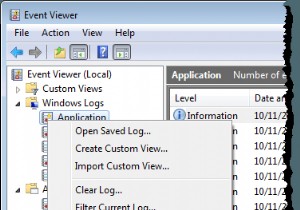 Windowsでのイベントログのエクスポート、クリア、およびサイズの拡大 