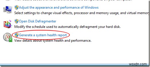 エラーをチェックするためにWindows7でシステムヘルスレポートを生成する 