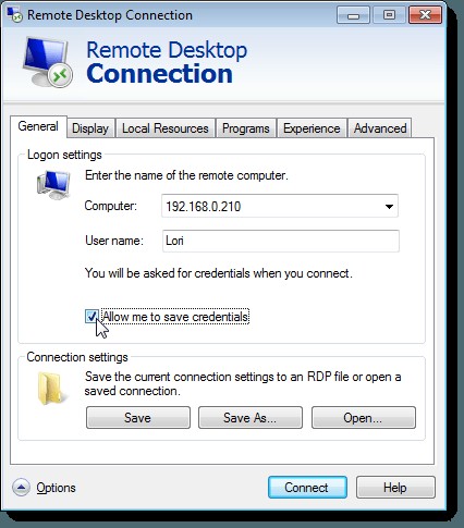 Windowsでのリモートデスクトップ資格情報の保存を防止する 