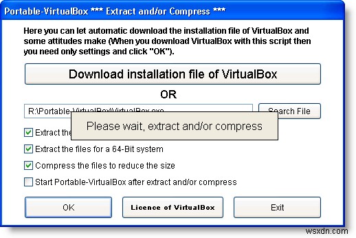 USBドライブからVirtualBoxを実行する 