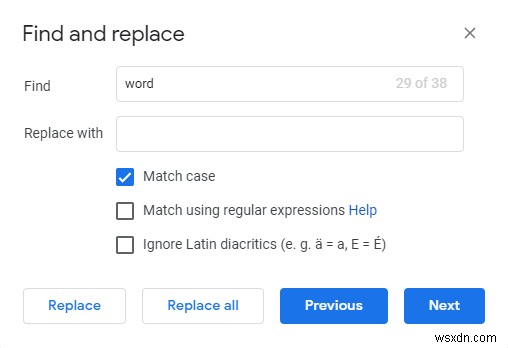 MSWordおよびGoogleドキュメントで単語を検索して置換する方法 