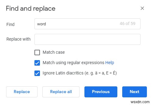 MSWordおよびGoogleドキュメントで単語を検索して置換する方法 