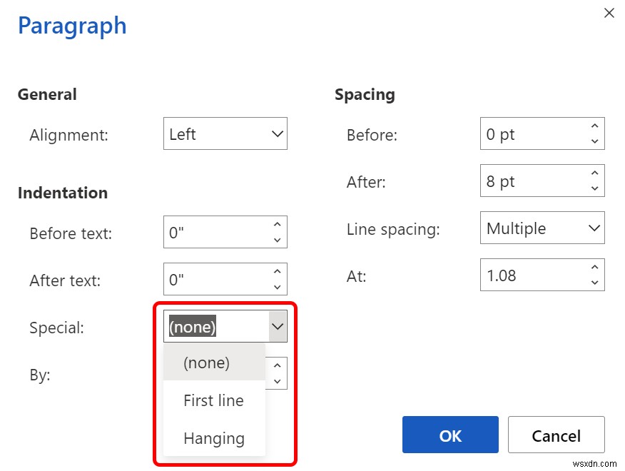 Wordでぶら下がっているインデントを修正する方法 