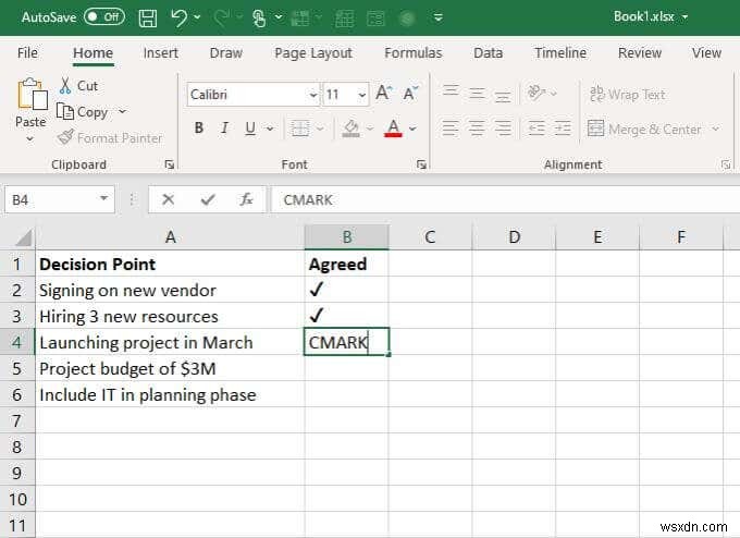 Excelでチェックマークを使用する4つの方法 