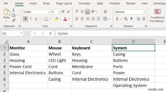 Excelで複数のリンクされたドロップダウンリストを作成する方法 