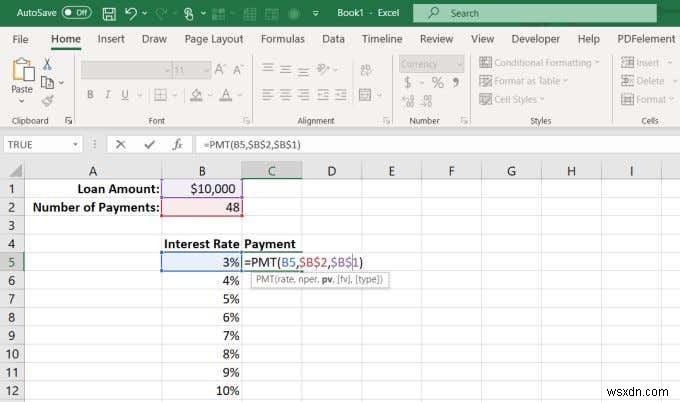 ExcelでPMT関数を使用する方法 