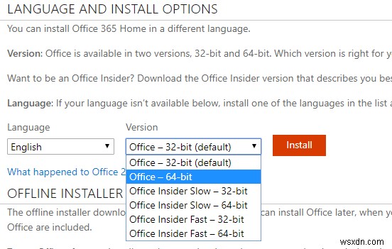 Office365を介して64ビットOfficeをインストールする方法 