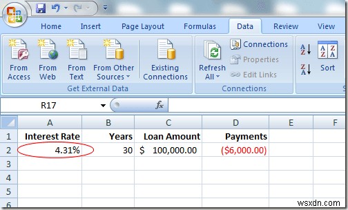 ExcelのWhat-If分析ゴールシークツールの使用 