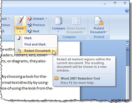 Word2007/2010ドキュメントで機密データを非表示にする 