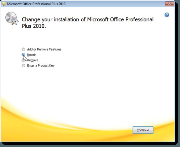 MicrosoftOfficeの任意のバージョンを修復する方法 