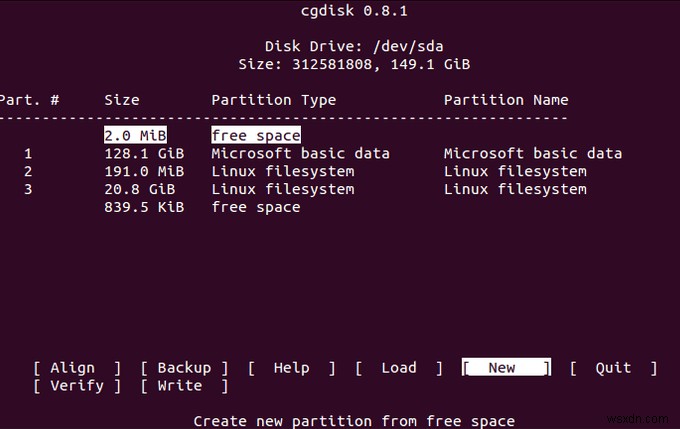 Linuxディスクパーティションを作成する方法 