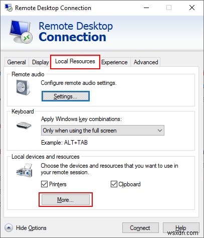 リモートデスクトップセッション上のローカルファイルとフォルダへのアクセス 