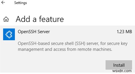 組み込みのOpenSSHサーバーを使用したSSH経由でのWindowsの接続 