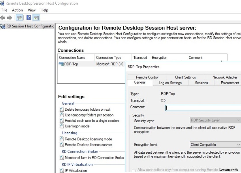 Windows Server2016RDSホストでのTSADMIN.mscおよびTSCONFIG.mscスナップインの使用 