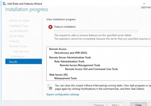 役割を追加/削除できません：WindowsServerを再起動する必要があります 