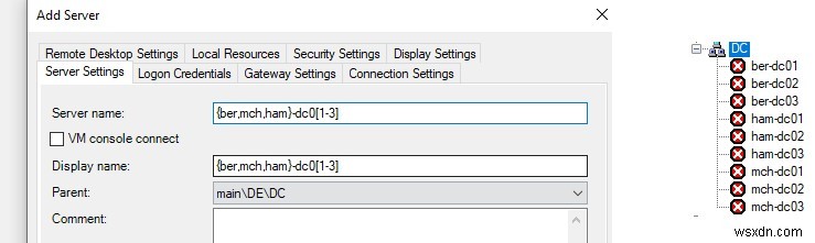 WindowsでのRDCMan（リモートデスクトップ接続マネージャー）の使用 