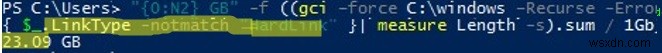 PowerShell：Windowsのディスク上のフォルダーサイズを取得する 