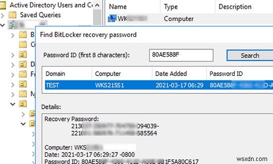 ActiveDirectoryへのBitLocker回復キーの保存 